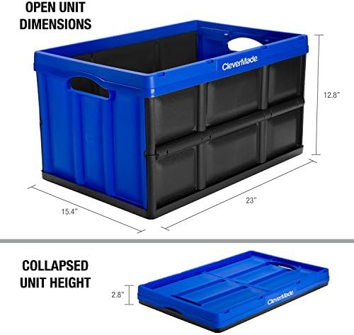 CleverMade CleverCrates Collapsible Storage Bin, 62L, Royal Blue - Image 3