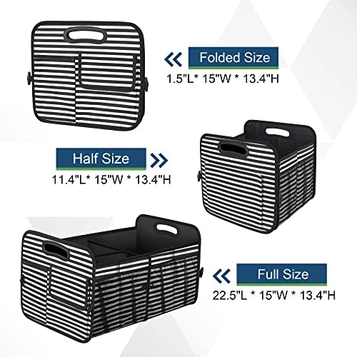 Femuar Car Trunk Organizer,Car Storage Organizer with 72L Large Capacity Waterproof Collapsible and 11 Pockets,Trunk Organizer for Car Suv/Jeep/Sedan, Large Size, Stripe - Image 5