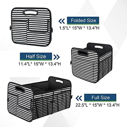Femuar Car Trunk Organizer,Car Storage Organizer with 72L Large Capacity Waterproof Collapsible and 11 Pockets,Trunk Organizer for Car Suv/Jeep/Sedan, Large Size, Stripe - Image 5