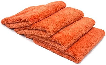 Autofiber Korean Plush Premium Edgeless Microfiber Detailing Towels (16"x16") 4-Pack (Orange) by Autofiber