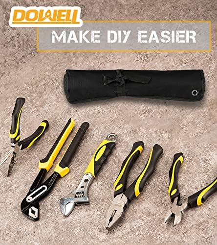 DOWELL Pliers Set: 5-Piece Kit with Groove Joint, Adjustable Wrench, Combination & Long Nose Pliers - Image 7