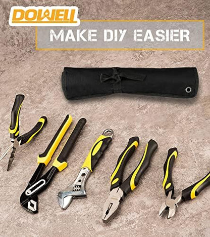 DOWELL Pliers Set: 5-Piece Kit with Groove Joint, Adjustable Wrench, Combination & Long Nose Pliers - Image 7