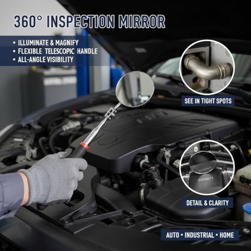 4-Piece Magnetic Tool Mat Set in 3 Sizes & 55LB, Tool Pad with PVC Layer, Non-Slip Parts Organizer includes Telescoping Pickup Tools & Inspection Mirror for Garage Workshop Auto Repair - Image 7