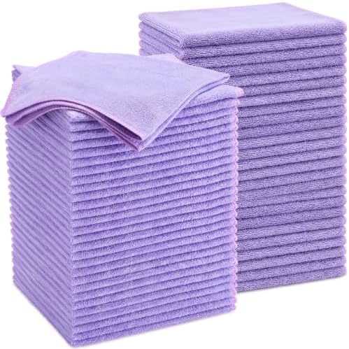 Nuenen Car Microfiber Clean Cloths, Light Purple, 16 x 16 Inch, 60 Pcs by Nuenen