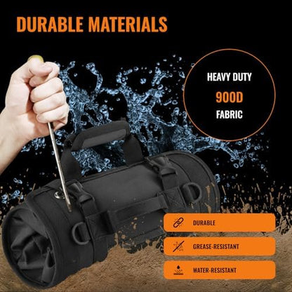 Heavy Duty Roll-Up Tool Organizer Bag | Black - Image 5