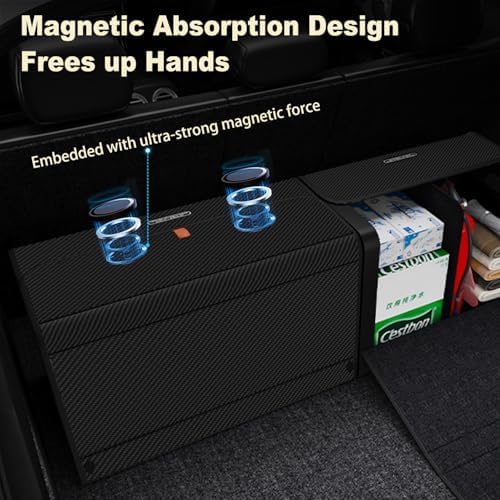 GMQ Car Trunk Organizer for SUV,Car Organizers and Storage with Collapsible Storage, Magnetic Lid Large Capacity for SUV, Truck, MPV (Carbon Black, L-21.5×13×12.5 IN) - Image 4