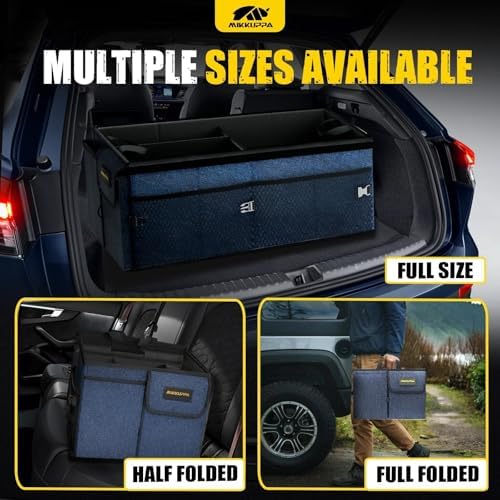 MIKKUPPA Trunk Organizer with Lid - 65L Collapsible Car Organizer, Blue - Image 5