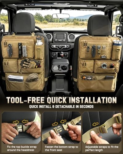 All in One Car Seat Back Organizer Fit Most Cars SUV Trucks Jeeps - Image 5