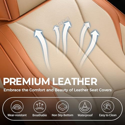 FLORICH Car Seat Covers Full Set, Leather Seat Covers for Cars, Waterproof Car Seat Protectors 5 Seats, Front and Rear Seat Covers for Cars, Automotive Seat Protector Fit for Most Car SUV Truck - Image 5