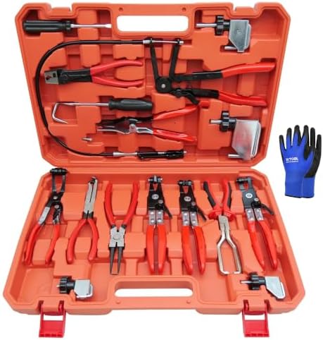 ZKTOOL 16PCS Hose Clamp Pliers Set, Hose Clamp Removal Tool for Automotive by ZKTOOLAUTOTOOLS