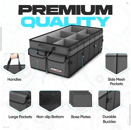 FORTEM Trunk Organizer - Foldable Car Organizer & Storage for SUVs & Trucks - Image 2