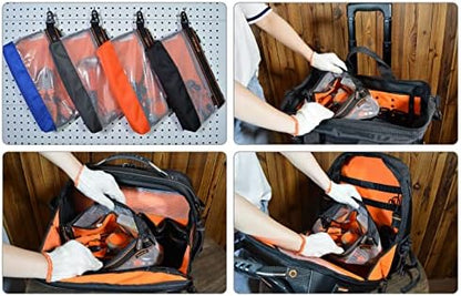 WELKINLAND Clear Tool Pouch, 4-Pack 12-Inch Zippered Tool Pouch - Image 4