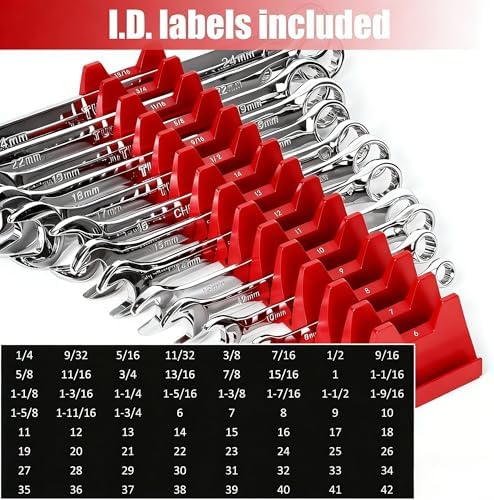 84 pcs Magnetic Modular Wrench Organizers for Tool Drawers - Wrench Rack with Metric&SAE Labels,Tool Storage Set Wrench Holder,Festival for Father and Boyfriend - Image 5