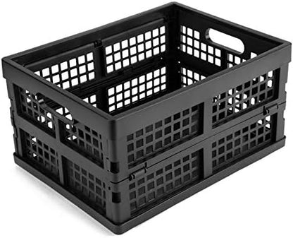 Eslite 16L Plastic Collapsible Storage Crates,Folding Crates Storage,Pack of 4,Black - Image 2