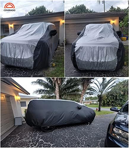 Coverado SUV Car Cover Waterproof All Weather, Outdoor Full Size Car Covers for Automobiles, Rain Sun UV Dust Protection Car Cover, Seam-Sealed Waterproof Car Covers Universal Fit for SUV (206"-215") - Image 2