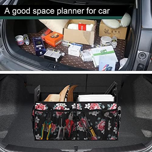 Femuar Car Trunk Organizer,Car Storage Organizer with 72L Large Capacity Waterproof Collapsible and 11 Pockets,Trunk Organizer for Car Suv/Jeep/Sedan, Large Size, Flower - Image 5