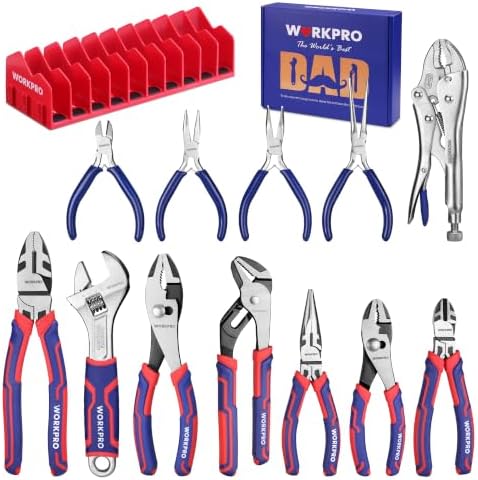 WORKPRO Pliers & Wrench Set, 12-Piece Pliers Tool Set with Organizer by WORKPRO