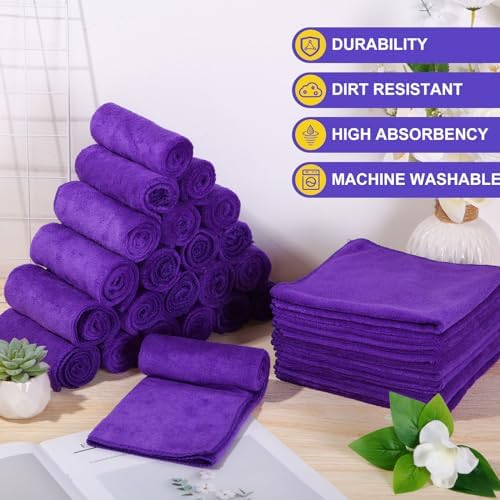 Nuenen Car Microfiber Clean Cloths, Purple, 16 x 16 Inch, 60 Pcs - Image 3