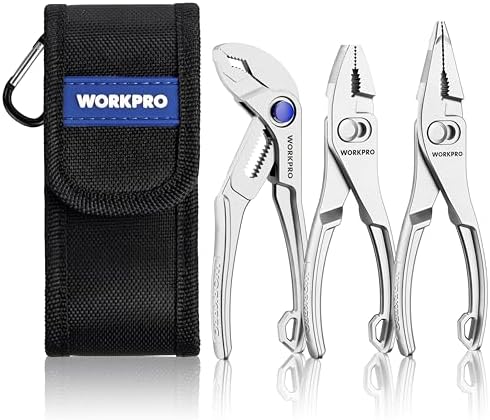 WORKPRO 3-Piece Mini Pliers Set with Pouch, Pocket Pliers, EDC Tool Gift by WORKPRO