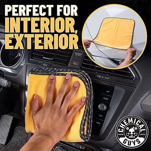 Chemical Guys MIC_292_08 Premium Grade Microfiber Applicators, Blue (Pack of 8) and Chemical Guys MIC_506_12 Professional Grade Premium Microfiber Towels, Gold (16 in. x 16 in.) (Pack of 12) Bundle - Image 3