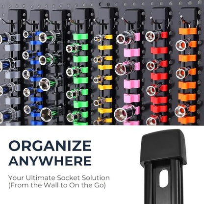 Reniteco 9-Pack Socket Organizer Set, 1/4" x 48 3/8" x 45 1/2" x 36 Clips - Image 6