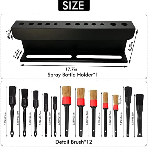 2-in-1 Detailing Brush & Spray Bottle Holder, Wall Mount Organizer Rack - Image 2
