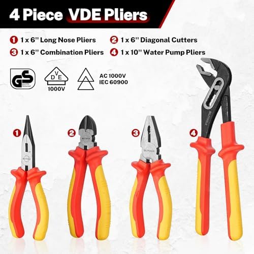 BILITOOLS 1000V Insulated Electrician Tools Set, Insulated Screwdrivers Set - Image 2