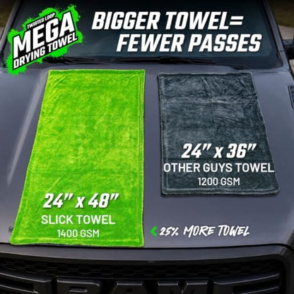 Slick Products Mega Car Drying Towel - 1400 GSM Twisted Loop Microfiber - Image 5