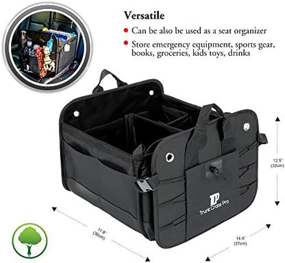 TRUNKCRATEPRO Save 15 per cent off bundle of 2 Car Trunk Organizer Multi-Compartment storage for men and women (Black and Pink) - Image 2