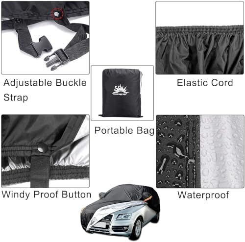 UV Protection SUV Car Cover Windproof Dustproof Scratch Resistant Outdoor Universal Full Car Covers for SUV L - Image 4