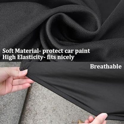 WinPower Indoor Car Cover Stretch Dustproof Protection Full Car Cover for Underground Garage, Car Show, Black - Image 3