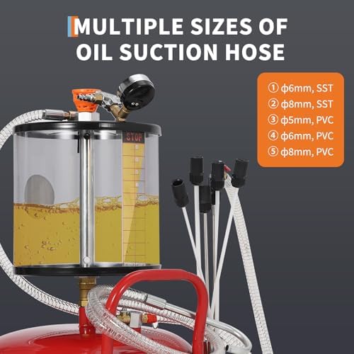 Garvee 20 Gallon Waste Oil Drain Tank, Air Operated Portable Oil Drainer with Adjustable Funnel, Fluid Fuel Transfer Drainage with Wheels, Oil Change Container for Automotive Workshops - Image 6
