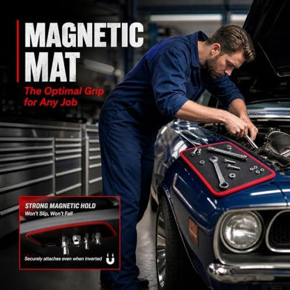3 Pack Foldable Magnetic Tool Mat Tray Set - Image 3
