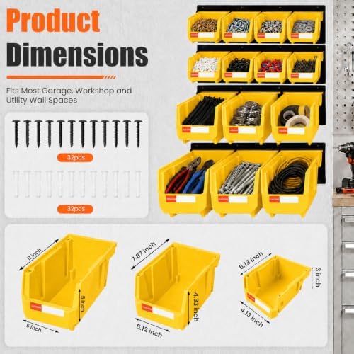 14pc Wall-Mounted Organizer V1 V2 V3 Master Combo Set Yellow - Image 2