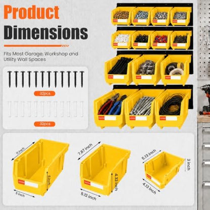 14pc Wall-Mounted Organizer V1 V2 V3 Master Combo Set Yellow - Image 2