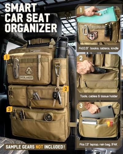 All in One Car Seat Back Organizer Fit Most Cars SUV Trucks Jeeps - Image 3