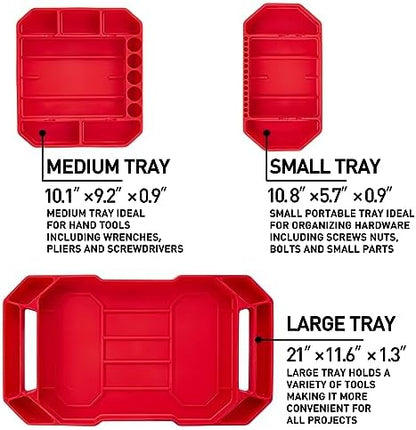 3pcs Large Non-Slip Flexible Silicone Tool Tray, Mechanic Tool Mat, Tool Organizer, Tool Storage, Tool Holder, Grip Mats, No Magnets, Christmas Day Gift for Men, Father’s Day Gift - Image 2