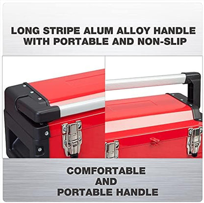 Jack Boss Metal Tool Box Steel 16" Inch Tool Organizer Box Durable Portable Tool Storage with Alum Alloy Handle Double-Lock Toolbox & Removable Tray … - Image 3