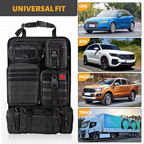 MAIKER Tactical Car Seat Back Organizer, Upgrade Tactical Vehicle Panel Organizer with 5 Detachable Molle Pouch, Universal fits for Most of Vehicle Black - Image 6