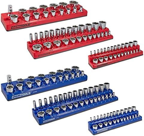 OEMTOOLS 6-Pc Metric & SAE Magnetic Socket Tray Set Holds 143 Sockets by OEMTOOLS