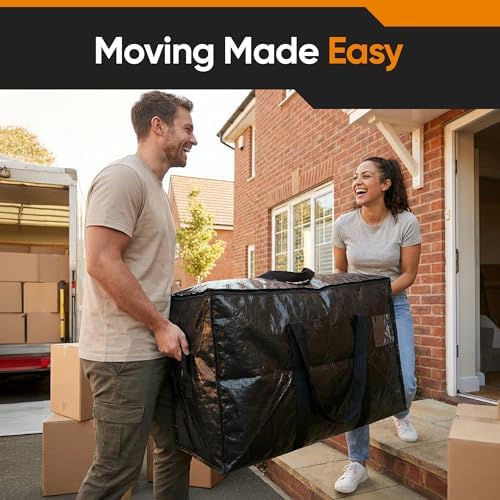 HOLDN’ STORAGE 10 Pack Large Moving Bags, 45-Gal Heavy-Duty Storage Totes - Image 2