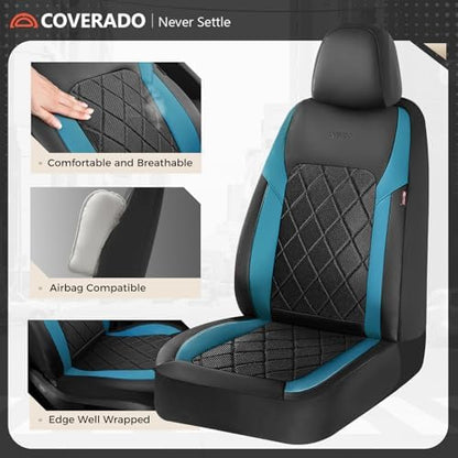 Coverado Car Seat Covers, Seat Covers Full Set, 5 Seats Automotive Seat Cover, Mesh Breathable Seat Protectors, Universal Fit for Most Cars - Image 2