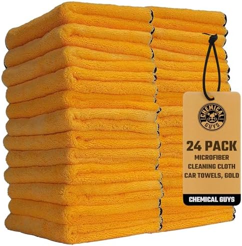Chemical Guys, Professional Microfiber Towels, 16 x 16 in, Gold, 24 Pack by ChemicalGuys