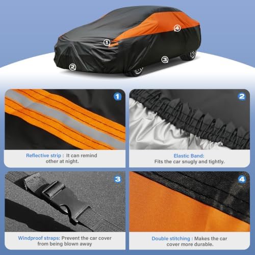GUNHYI Waterproof Lightweight Sedan Full Car Cover Custom Fit Falcon - Image 3