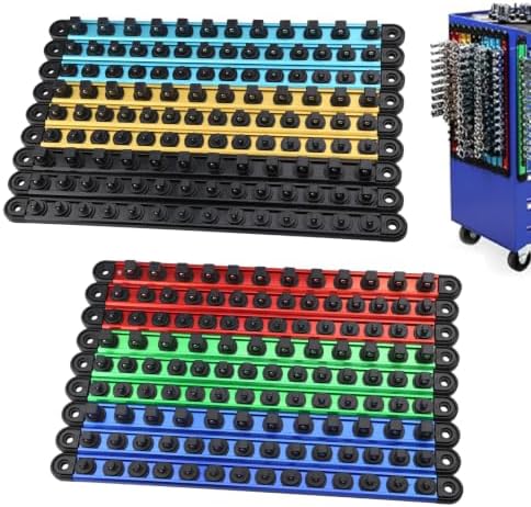Socket Organizer Set - Socket Rail & Socket Holder with Ratchet Organizer - 240 Clips Total (84 for 1/4", 84 for 3/8", 72 for 1/2") - Socket Organizer for Tool Box Drawer. by CraftZone