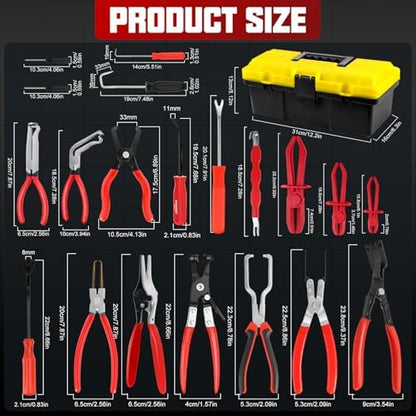 38-Piece Automotive Hose Clamp Pliers Set & Fuel Line Disconnect Tool Kit with Electrical Connector Disconnect Pliers, Terminal Pin Removal Tools, Hose Removal Pliers, Pinch-Off Clamps & Toolbox - Image 4