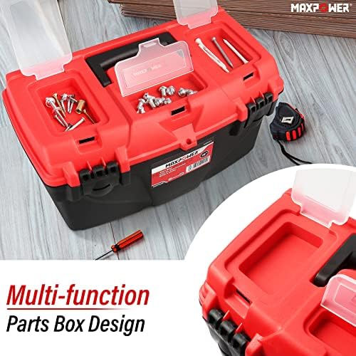 MAXPOWER 3-Pack Tool Boxes 13",15", 17", Removable Trays, Portable Storage - Image 5