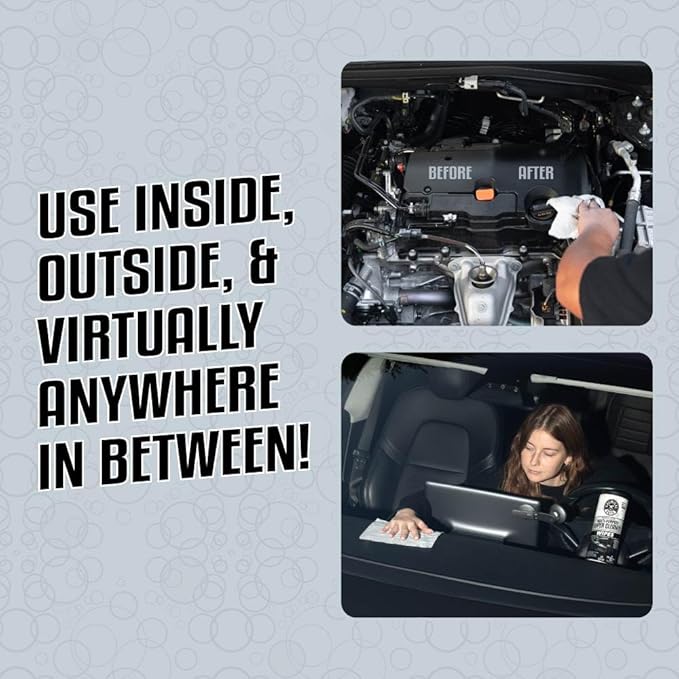 Chemical Guys Nonsense All Purpose Cleaner Wipes - 30 Count Canister For Car Interior And Exterior - Safe On Vinyl, Rubber, Plastic, Leather, Carpet, Upholstery, And More - Residue-Free Cleaning Power