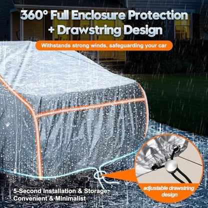 Car Cover Waterproof All Weather 5 S Quick Install Universal Fit Sedan/Coupe/Cabrio (5.Fit Sedan/Coupe/Cabrio Length 178-185 Inch) - Image 3