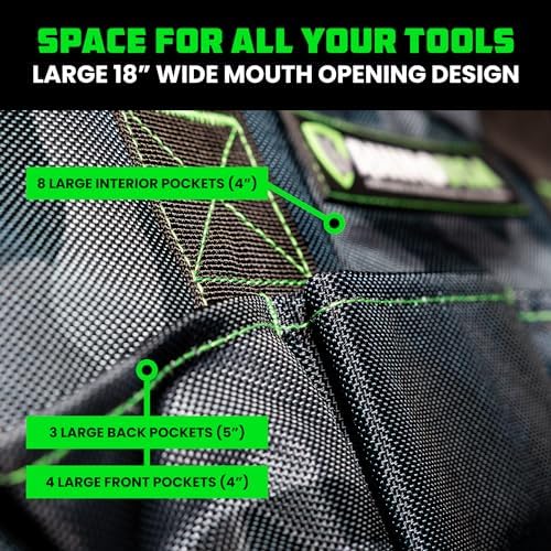 Rhino USA Tool Bag (18-Inch) - Heavy Duty Wide Mouth Tote for Men - Image 4